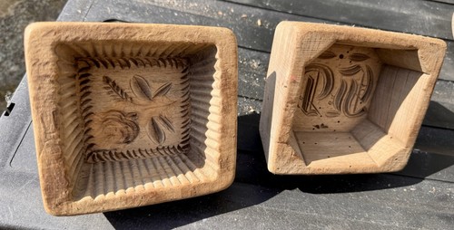 Antike holz butterformen - 2x,